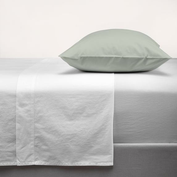 100% Organic Cotton King Percale Pillowcase, Ultra Light, Breathable, Cool, & Crisp 2-Piece Set Light Green by Purity Home
