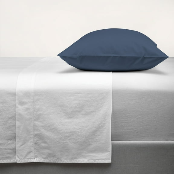 100% Organic Cotton King Percale Pillowcase, Ultra Light, Breathable, Cool, & Crisp 2-Piece Set Navy by Purity Home