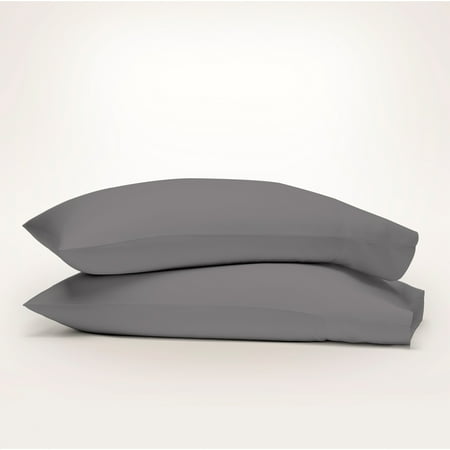 Purity Home 100% Organic Cotton King Dark Gray Percale Pillowcases, 300 Thread Count Breathable, Super Soft, & Cozy 2-Piece Set