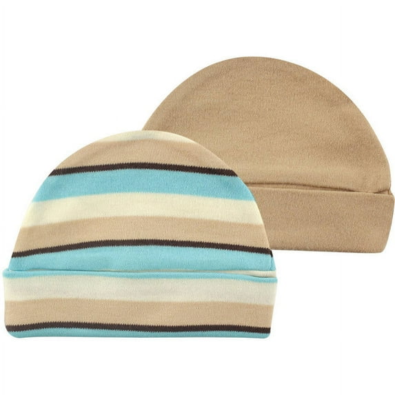 100% Organic Cotton Newborn Baby Clothes Boy Or Girl Unisex Cap 2-Pack