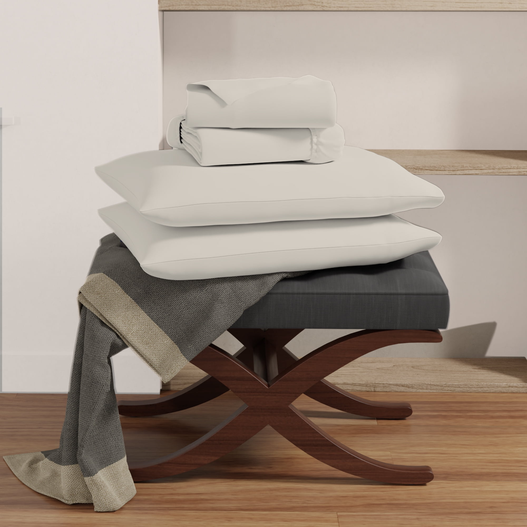 Queen Ivory Organic Cotton Deep Pocket Percale Sheet Set