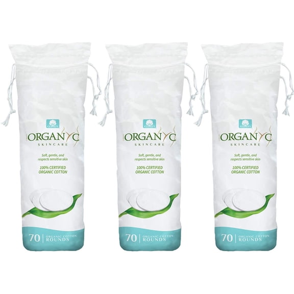 100% Organic Cotton Rounds - Biodegradable Cotton, Chemical Free, For Sensitive Skin (210count) Daily Cosmetics Beauty and Personal Care