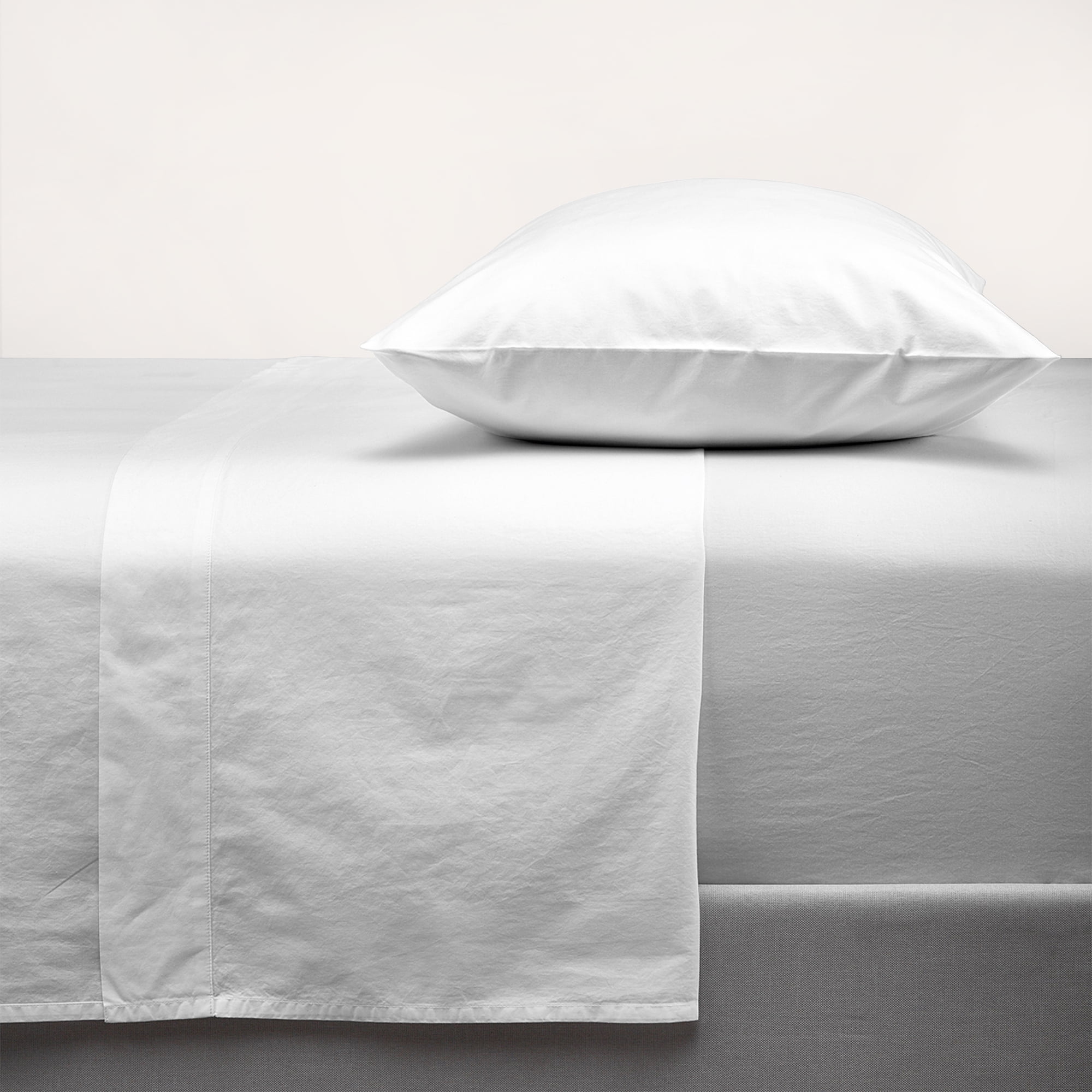 Standard Arctic White Organic Cotton Percale Pillowcase Set