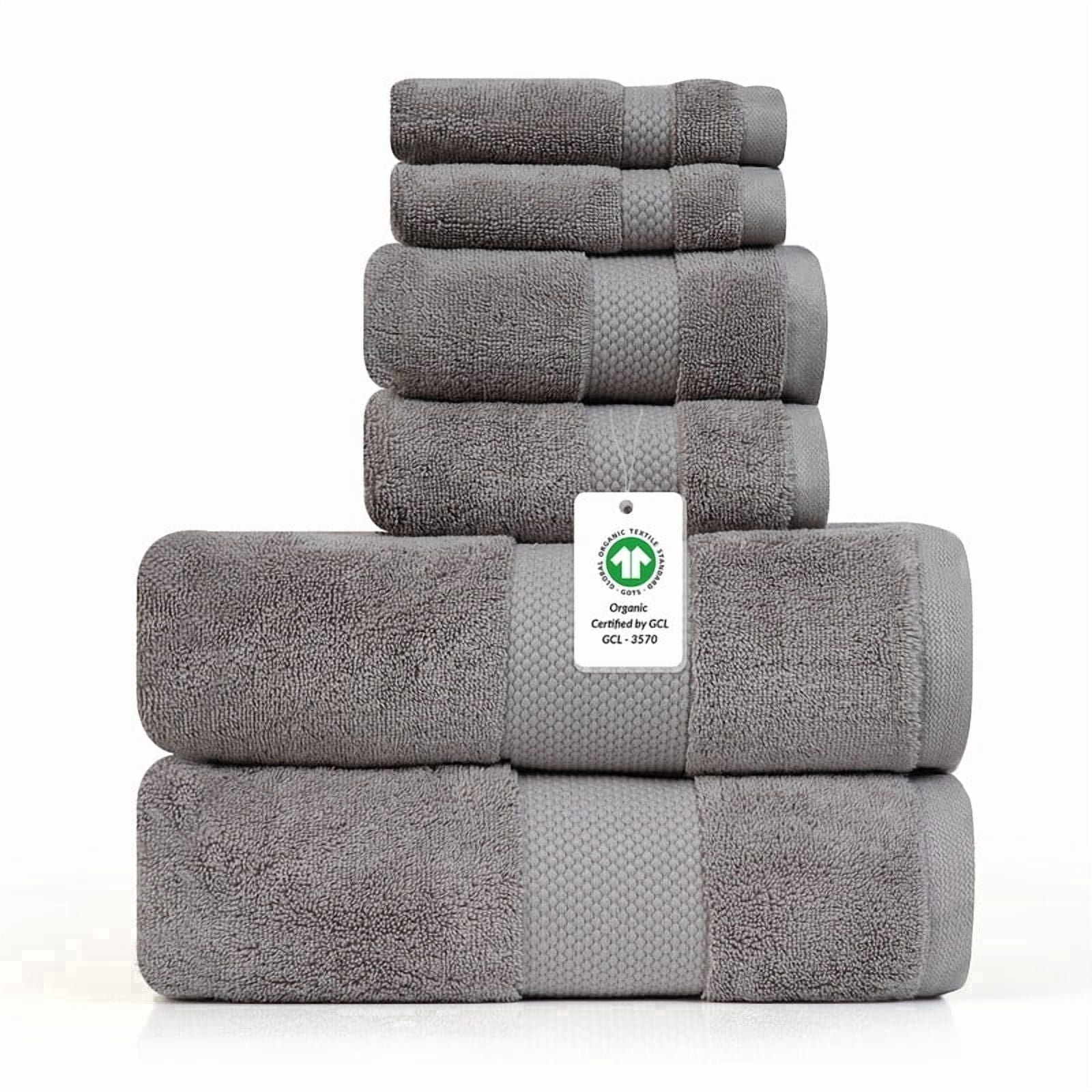 Micro Cotton Farm to Home Solid Color Bath Towel Sets 6 Count
