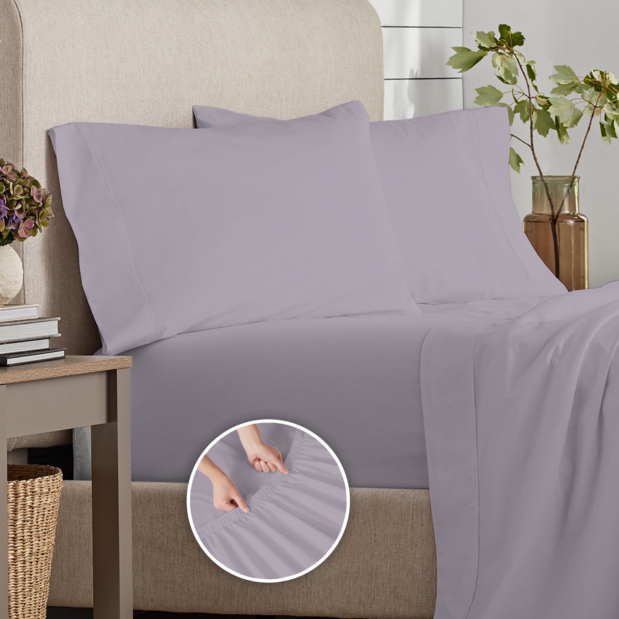 Lavender Twin Organic Cotton Percale Sheet Set
