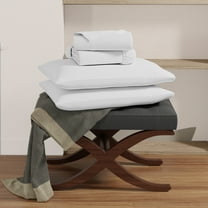 Purity Home Organic Cotton Percale Twin 3-Piece Bedsheet Set, Cooling & Soft Bedding, Lightweight, Eco-Friendly, White