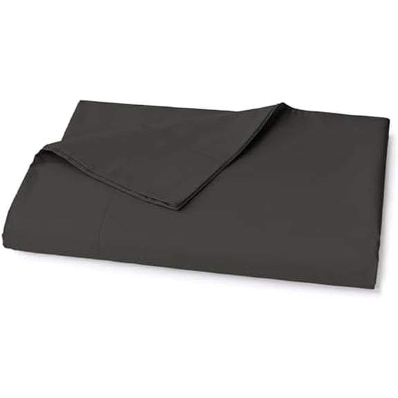 100% Organic Cotton Twin Size Flat Sheet Only (66"x96") - Super Soft 100% Cotton Twin Flat Sheet - Lightweight & Durable Cotton Bed Sheet - Charcoal