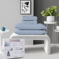 thumbnail image 1 of Purity Home Organic Cotton Percale Twin-XL Bedsheet Set, 3-Piece Breathable, Cooling, Lightweight Bedding, Soft, Light Blue, 1 of 14