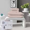 thumbnail image 1 of Purity Home 3-Piece 100% Organic Cotton Percale Bed Sheet Set, Cool & Crisp Bedding, Soft & Breathable, Lightweight, Eco-Friendly, Twin-XL, Light Pink, 1 of 14