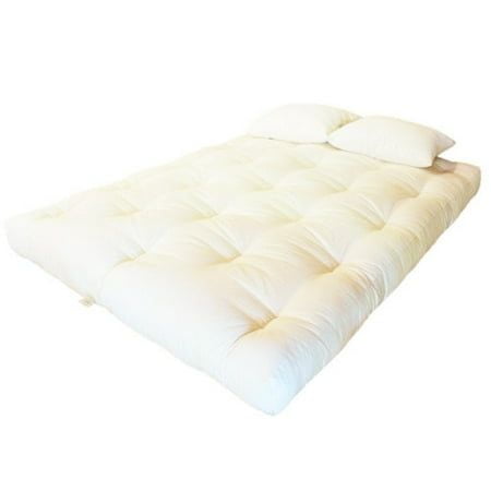 White Lotus Home 100% Organic Cotton and Wool Dreamton Mattress, Double/7"