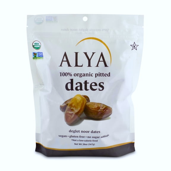 Alya Foods Deglet Noor Dates Organic 20 oz Bag
