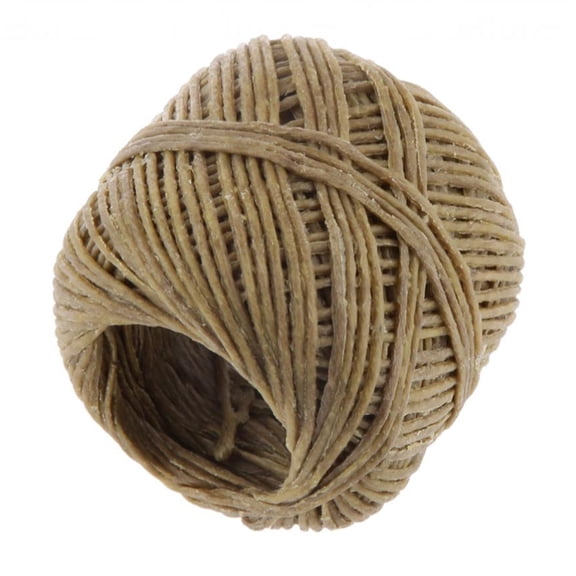 100% Organic Hemps Wicks 33 FT Well Coated Natural Beeswax for Candle Making
