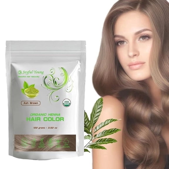 100% Organic Henna Hair Color – Natural, Chemical-Free, Non-Toxic – Grey Coverage, Safe for All Hair Types (Ash Brown)