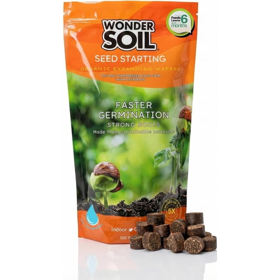 100 Organic Seed Starter Pellets | Ready to Plant Seed Starting Soil Loaded with Pre-Mixed Nutrients | Fast Germination | Indoor or Outdoor | 100 Count