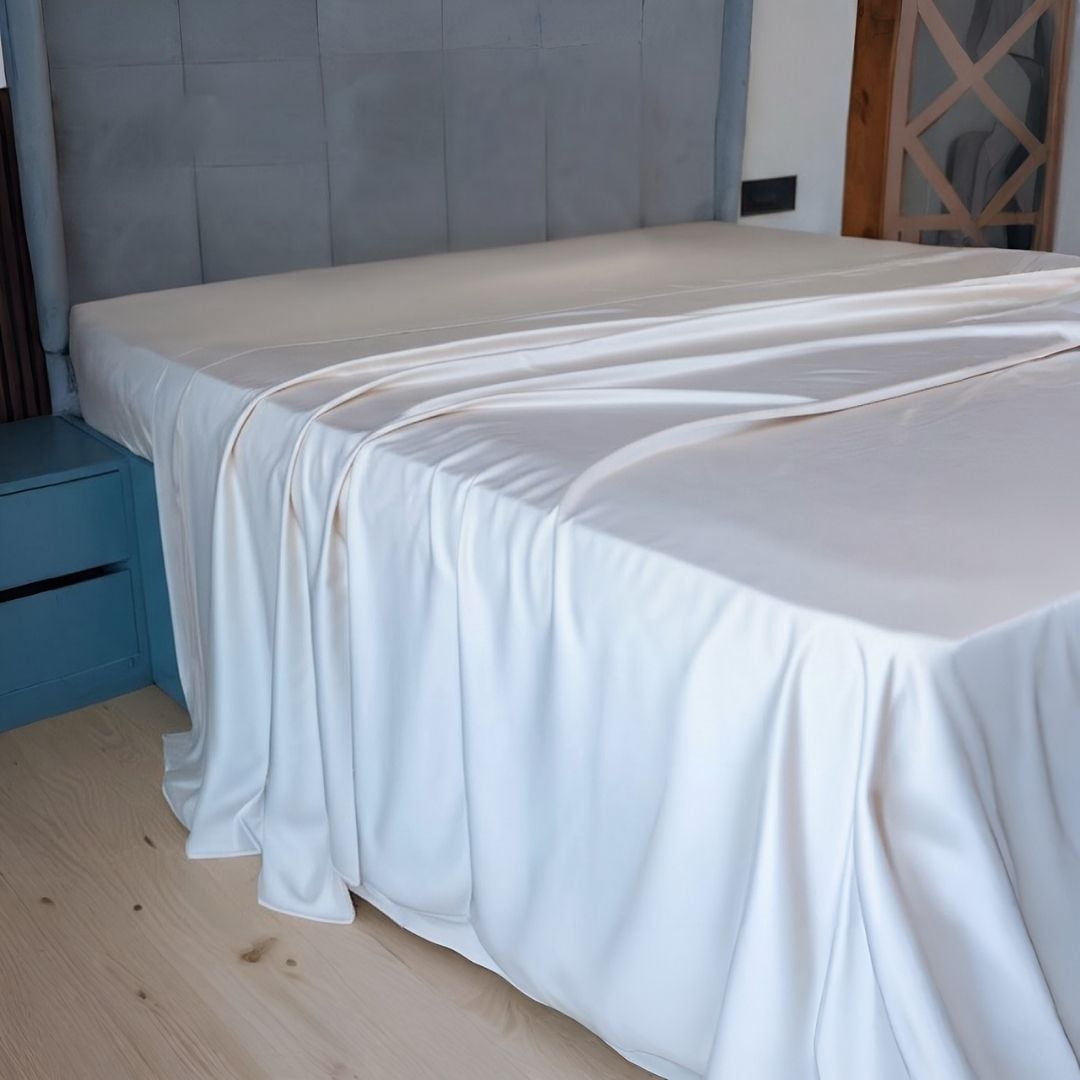 Home Prides Queen Flat Bamboo Sheet - 100% Bamboo Viscose, Silky Soft Cooling & Breathable Bamboo Bed Sheets, 1-Piece, 15” deep Pocket, Oeko-Tex Certified, Light Caramel