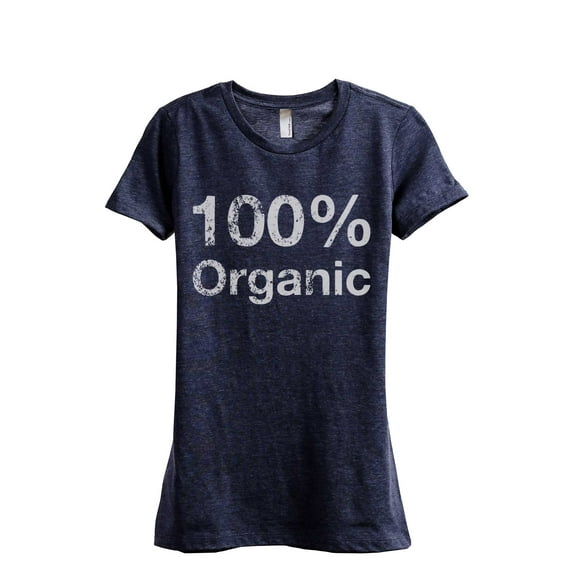 100% Organic Women's Fashion Relaxed T-Shirt Tee Heather Navy X-Large