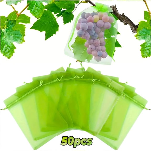 100 Oversized Fruit Protection Bags, Breathable Mesh Isolation Film, Reusable -8*12 Inch Drawstring Mesh Cover, Suitable For Horticultural Insect Proof Covers Such As Grapes, Apples, Pomelos, Etc