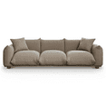 thumbnail image 1 of 100'' Ovesized Modern Boucle Upholstery Sleeper Sofa with 2 Pillows, Comfy 3 Seats Sleeper Couch with Wood Legs, for Livingroom, Apartment, Office, Light Coffee, 1 of 6