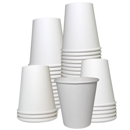 [100 PACK] 10oz White Paper Coffee Cups - Disposable Coffee Cups - Hot Drink, Tea, Coffee, Cappuccino, Hot Chocolate, Chai, Chai Latte by EcoQuality