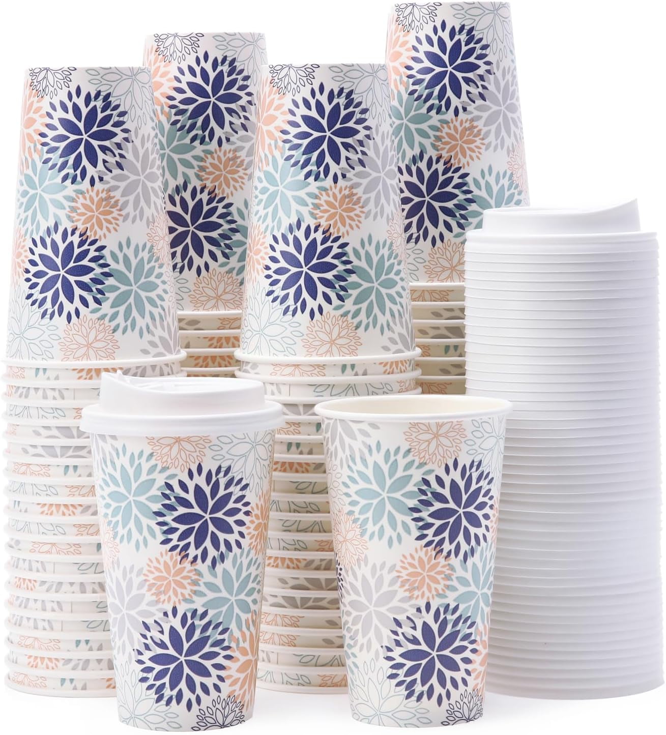 AIRE 100-Pack Disposable Coffee Cups With Lids – 12 Oz Insulated Paper Cups, Includes Sleeves & Stir Straws, For Hot/Cold Drinks - View #4