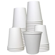 [100 PACK] 12oz White Paper Coffee Cups - Disposable Coffee Cups - Hot Drink, Tea, Coffee, Cappuccino, Hot Chocolate, Chai, Chai Latte by EcoQuality