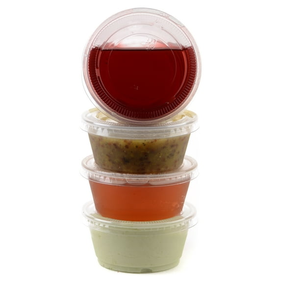 EcoQuality Disposable Plastic Cups, 3.25 oz, Leak Resistant, Clear, 100 Count