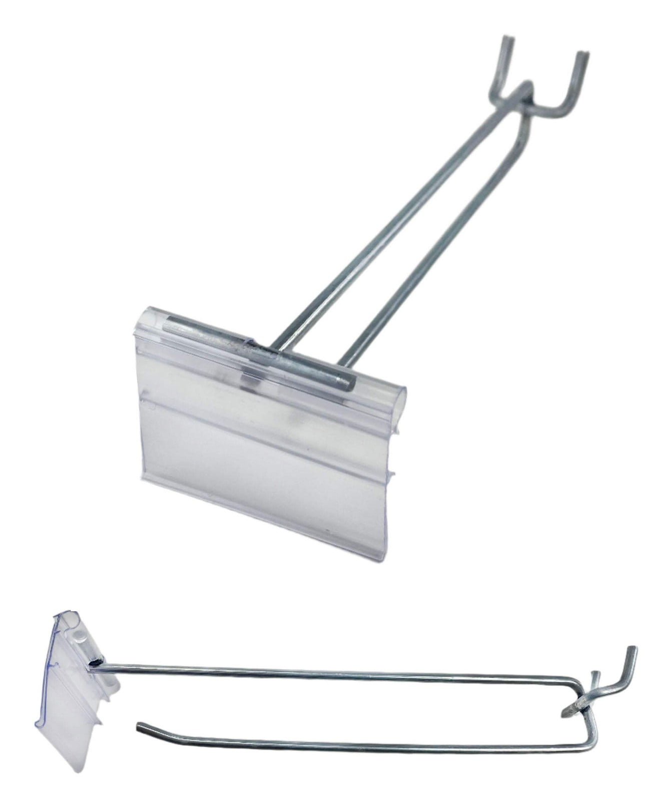 100 PACK 4 Inch Flip Scan™ Metal Peg Hooks w/Label Holder 1/8