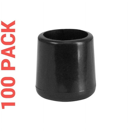 (100 PACK) Black Color Foot Caps Gliders For Rental Style Plastic Folding Chairs