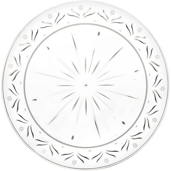 (100 PACK) EcoQuality 10" inch Round Clear Plastic Plates with Crystal Like Design - China Like Party Plates, Heavy Duty Large Disposable Dinner Plates, Salad, Dessert, Receptions, Weddings, Serveware