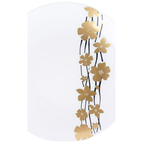 (100 PACK) EcoQuality 6" inch Round White Plastic Plates with Gold Vine Design - Disposable China Like Party Plates, Heavy Duty Dessert Plates, Salad Plate, Dinners, Wedding, Serveware