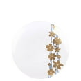 thumbnail image 1 of (100 PACK) EcoQuality 7.5" inch Round White Plastic Plates with Blue and Gold Vine Design - Disposable China Like Party Plates, Heavy Duty Salad Plates, Dinner Plate, Dessert, Wedding, Serveware, 1 of 6