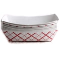 thumbnail image 1 of [100 PACK] Heavy Duty Disposable Paper Food Tray (3 LB) - Red Check Food Tray, USA MADE, Recyclable, Biodegradable, Compostable, Great for Picnics, Carnivals, Party, Camping, BBQ, Restaurants, Fries, 1 of 5