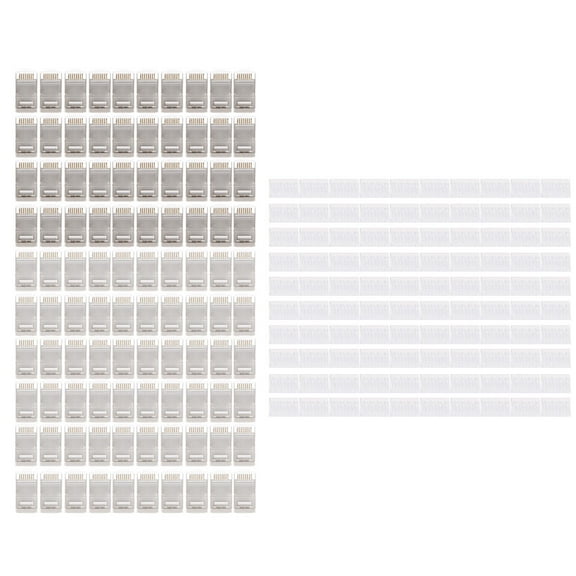 100-PACK for Cat 6 Connectors RJ45 Modular Plugs for Cat 6 UTP Ethernet Solid or Stranded Cable (CAT6 Connector )