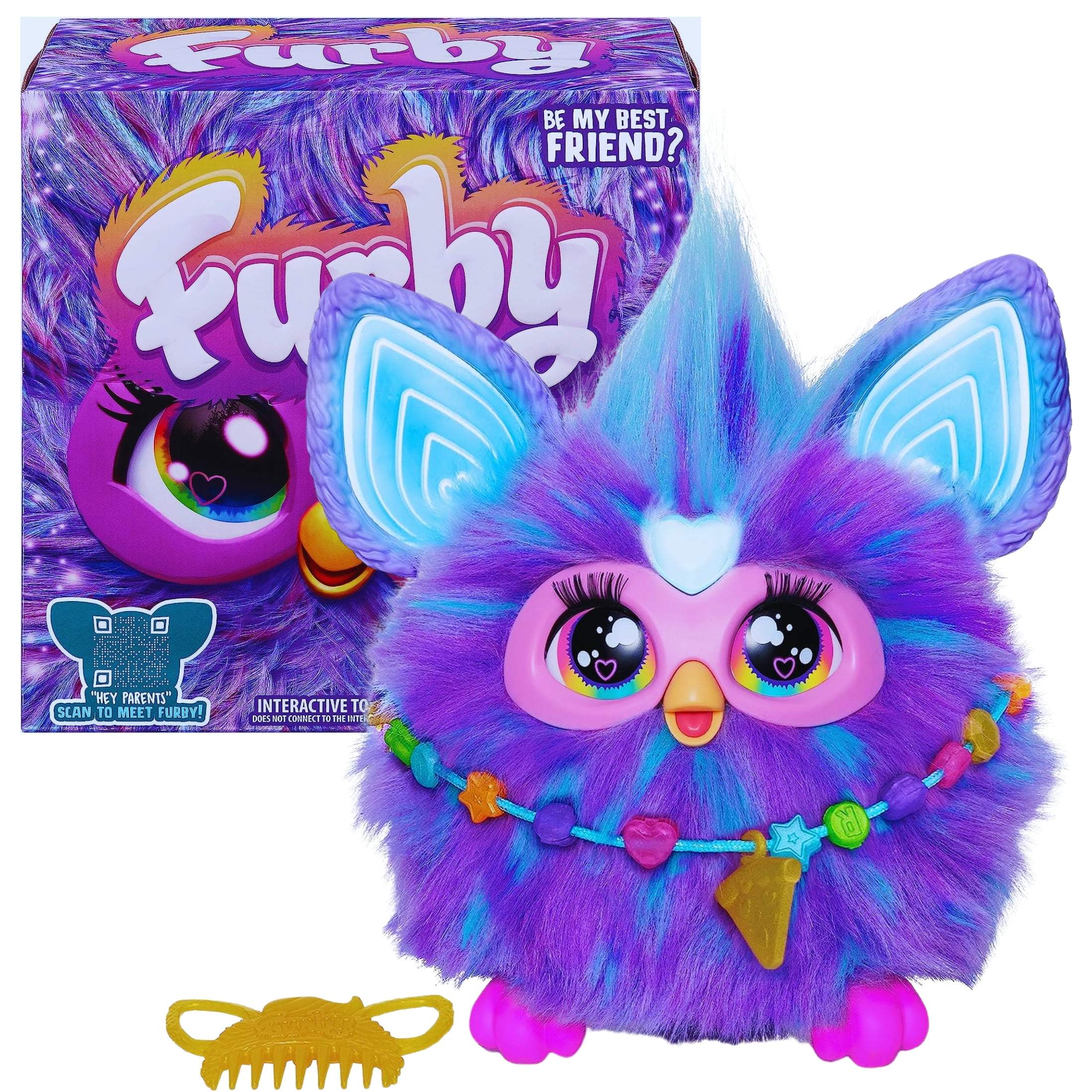 Furby violet, 15 accessoires, peluche interactive pour filles et