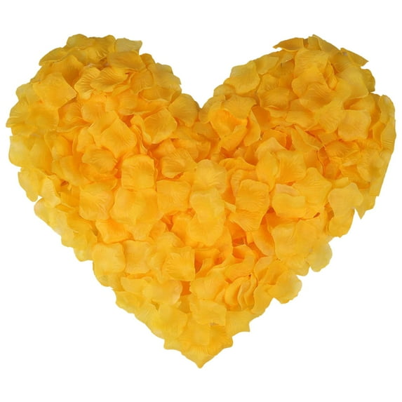 100 PC Rose Petals- Fake Roses Petal Faux Flowers, Artificial Roses Petals for Marry me, Valentines, Proposal, Anniversary, Wedding Love Decorations Romantic Party (100, Yellow)