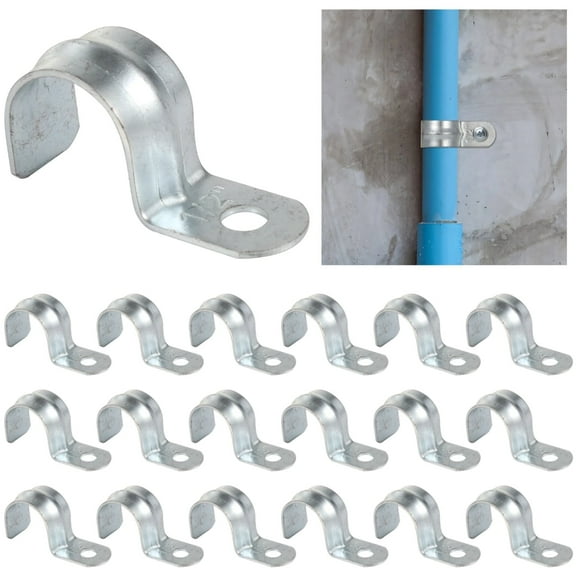 100 Pcs Zinc-Plated Pipe Straps - 1/2" Heavy Duty Conduit Clamps, Rustproof Metal Saddle Clamp, Single Mounting Hole P-Type Conduit Clamp for Secure Pipe Support (Indoor/Outdoor)