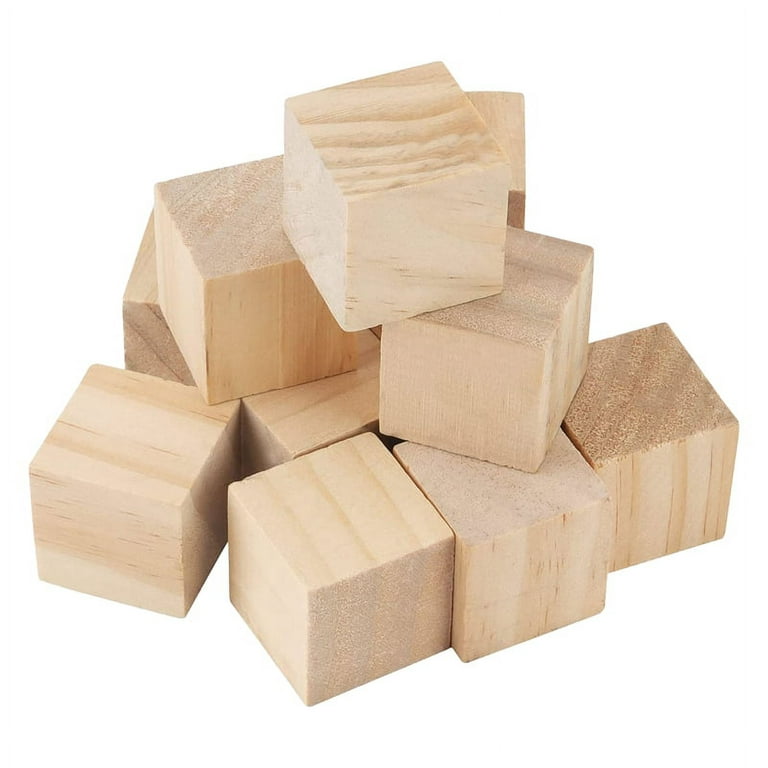 Unfinished MDF Wood Squares for Crafts, Wooden Blocks, 1 Inch