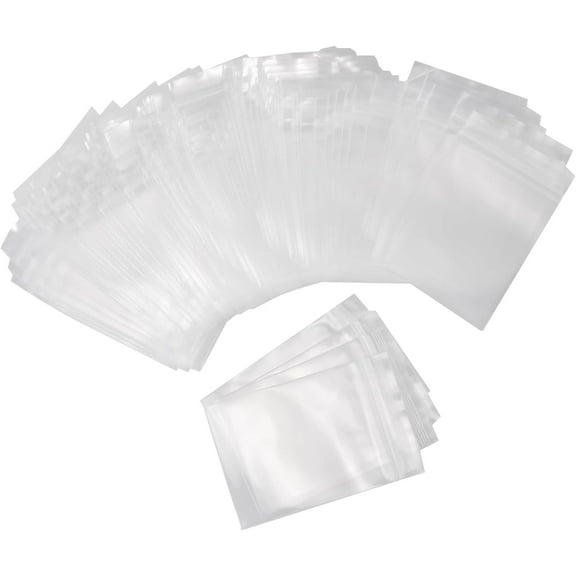 100 PCS 3"x3.5" Clear Reclosable Plastic 2-Mil Ziplock Bags Poly Jewelry Storage Zipper Baggies