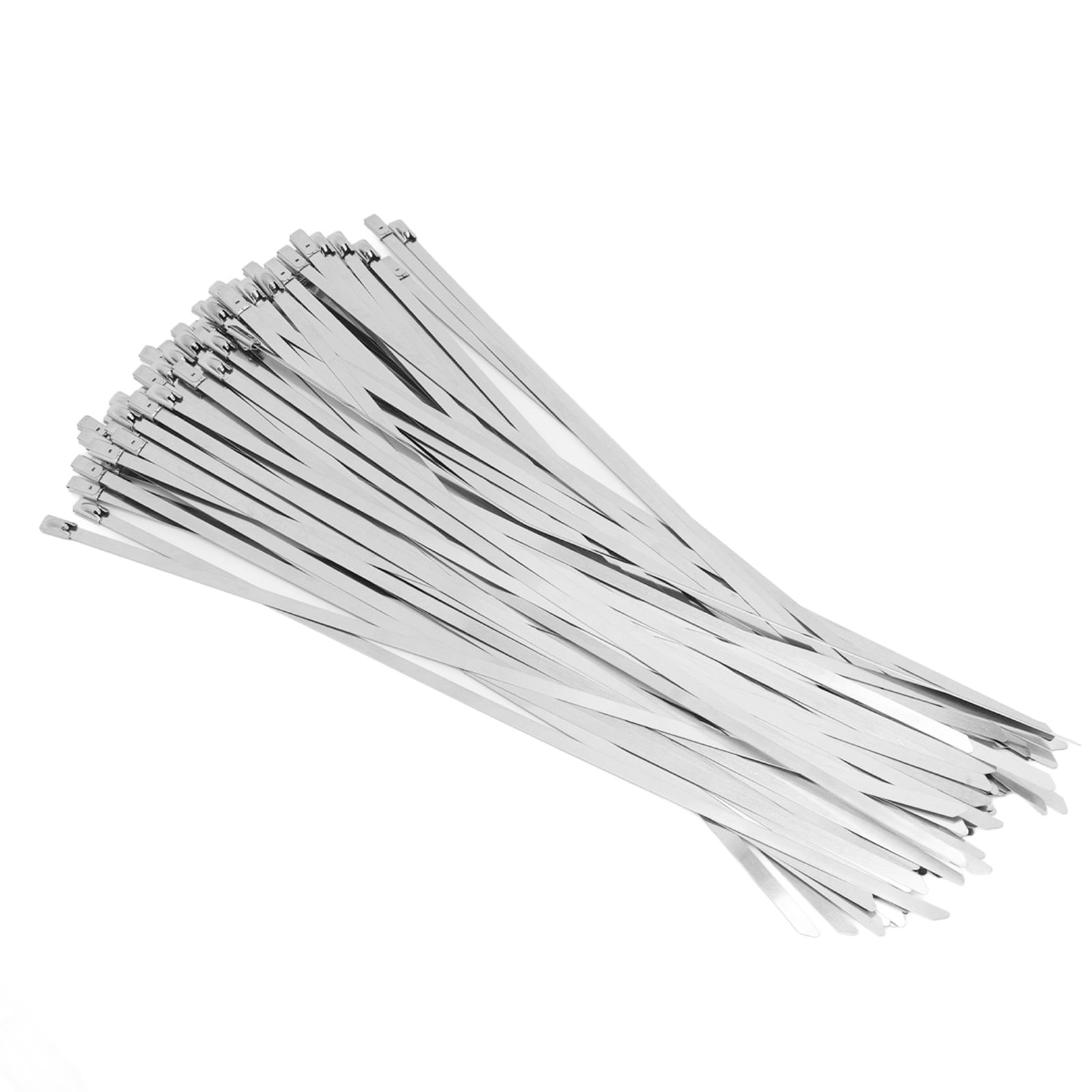 100 PCS 304 Stainless Steel Cable Tie Marine Self Locking Head Metal
