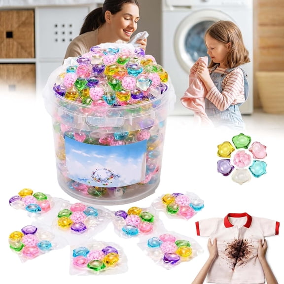 100 PCS 7 in 1 Laundry Detergent, Deep Cleaning Laundry Detergent Capsules, Easy Dissolve Washing Pods, Long-Lasting Fresh Scent, Built-In Fabric Softener, for All Fabrics & Colors(100pcs)
