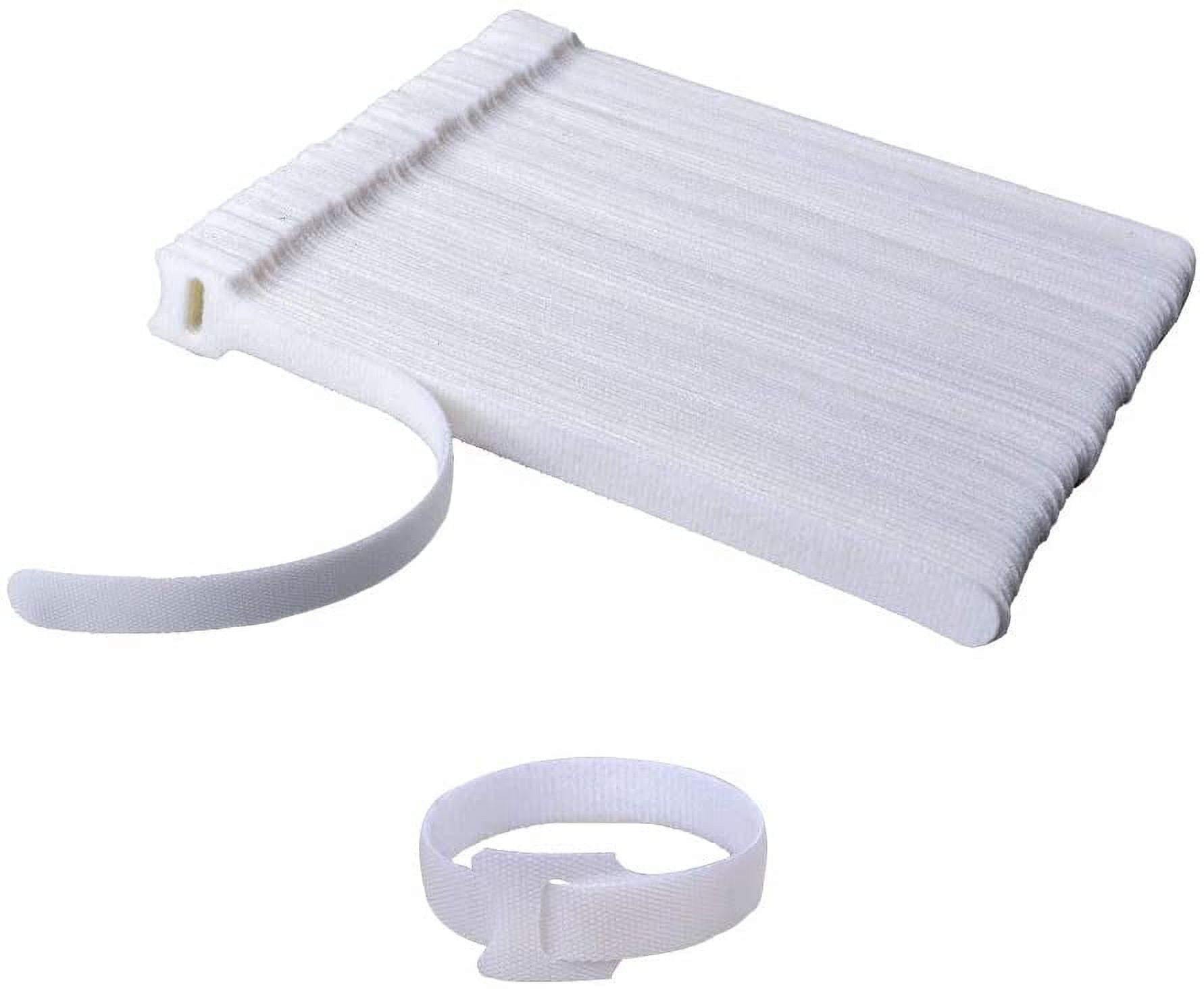 100 PCS 8 x 1/2 Inch Reusable Fastening Cable Ties White with Hook Loop ...