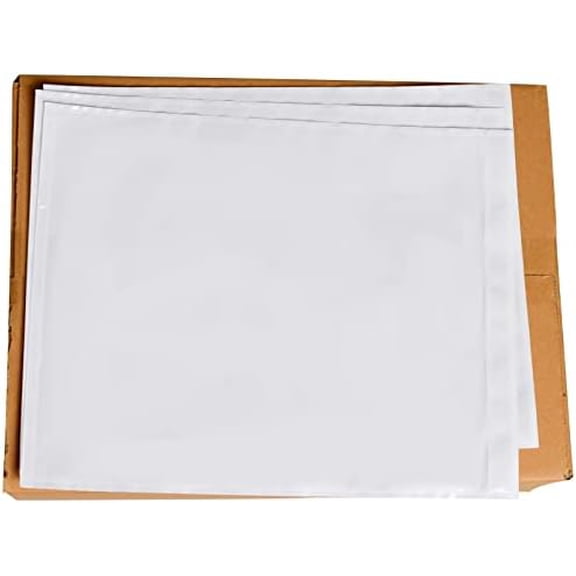 100 PCS 9.5"x 12" Clear Self-Adhesive Packing List Envelopes - Fit 8.5x11 inch Letter - Shipping/Mailing Pouch Enclosed Bags for Packing Slips Invoice Label