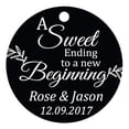 thumbnail image 1 of 100 PCS A Sweet Ending To A New Begnning Circle Hang Tags Personalized Wedding Favor Gift Tags, 1 of 1