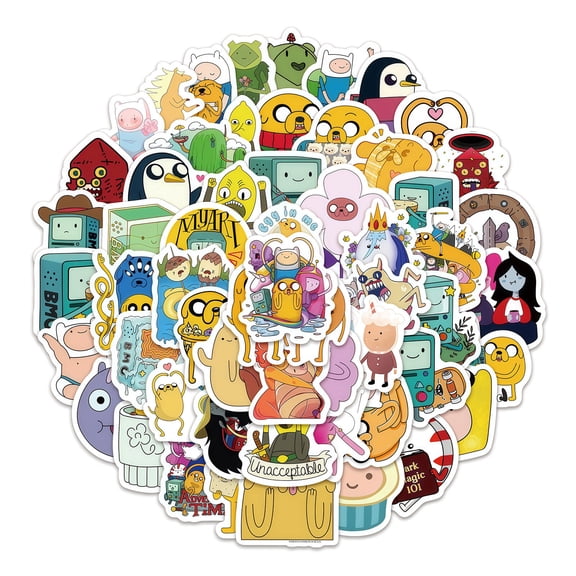 100 PCS For Adventure Time Cartoon Theme Water Bottle Stickers for Teens,Holiday Waterproof Vinyl Party Stickers for Laptop,Skateboard,Suitcases Stickers for Gift