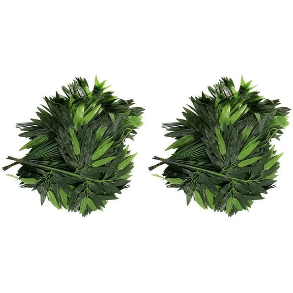 100 PCS Artificial Leaves Fake Green Plants Greenery Leaves for Home Hotel Office Party Decoration,100 x Fake leaves,green