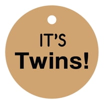 100 PCS Baby Shower Favor Gift Paper Tags It's Twins Cricle Baby Shower Hang Tags