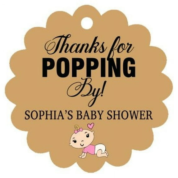 100 PCS Baby Shower Favor Thank You Tags Custom Gift Papper Hang Tags - Colors Available