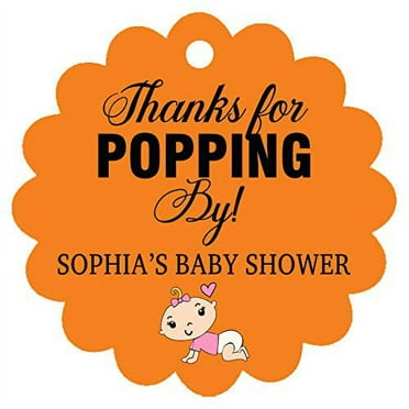 100 PCS Baby Shower Favor Thank You Tags Custom Gift Papper Hang Tags - Colors Available