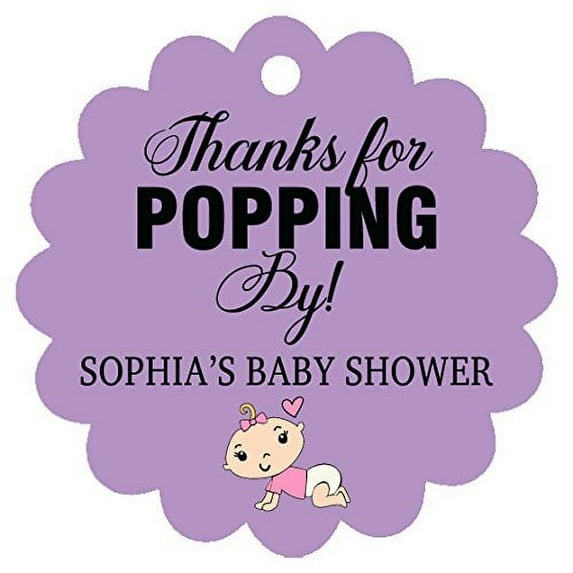 100 PCS Baby Shower Favor Thank You Tags Custom Gift Papper Hang Tags - Colors Available