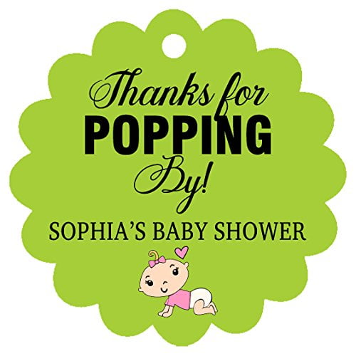 100 PCS Baby Shower Favor Thank You Tags Custom Gift Papper Hang Tags - Colors Available